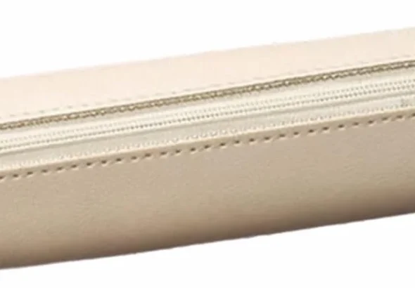 Small Pencil Pen Case Leather Pen Pouches Zippered Storage Bag Travel Cosmetic Bag for Student Adult Women Men Fashionable Pencil Case for Student