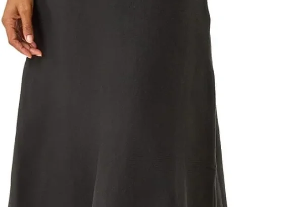 Roman Knitted Skirt for Women UK Ladies Midi Maxi Full Length Winter Autumn A-Line Swing Pull On Smart Casual Work Office Elasticated Waist Flattering Knit Knitwear