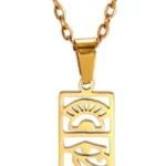 EUEAVAN Cartouche Pendant Necklace for Women Eye of Horus/Ankh Cross Necklace Cartouche Personalized Name Necklace Hieroglyph Ancient Egyptian Amulet Jewelry Gift