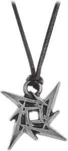 Alchemy Rocks Metallica Ninja Star Pendant Necklace (Black/Silver)