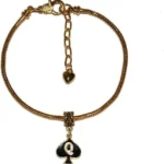 Queen Of Spades Enamel Charm Euro Anklet Ankle Chain Jewellry QOS Cuckold Gold - Sexy Jewels