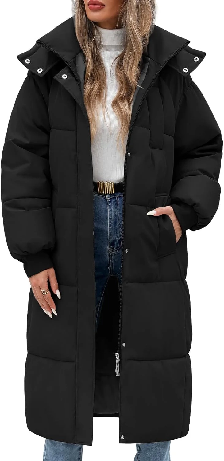 Vancavoo Women's Long Puffer Coat with Hood