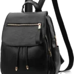 NICOLE&DORIS Fashion Women Backpack Mini Backpack Faux Leather Ladies Rucksack Shoulder Bag Purses Girls Backpack Black