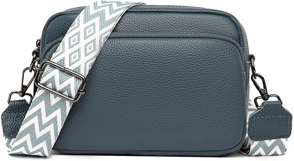 Crossbody Bags for Women, Genuine Leather Cross Body Bag Women with Adjustable Wide Strap Multiple Pockets Handbags & Shoulder Bags