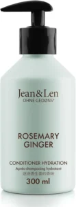 Jean&Len Conditioner Hydration Rosemary & Ginger, for Dull and Lacklustre Hair, Intensively Nourishes and Improves Combability, Conditioner with Spicy Scent, Paraben- and Silicone-Free, 300 ml