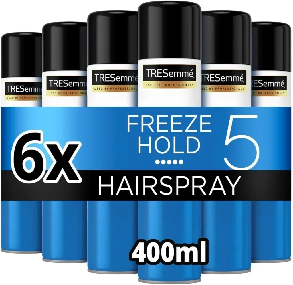 TRESemm Freeze Hold Hairspray  24-Hour Frizz Control, Extra Strong Hold & No Sticky Residue or Stiffness  Long-Lasting, Humidity-Resistant Styling for Straight, Curly, or Wavy Hairstyles 400ml