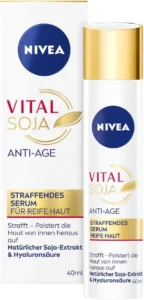 NIVEA Vital SOJA Anti-Age Firming Serum, Intensive Moisturising Serum for Mature Skin with Natural Soy Extract, Firming Face Care with Hyaluronic Acid (40 ml)