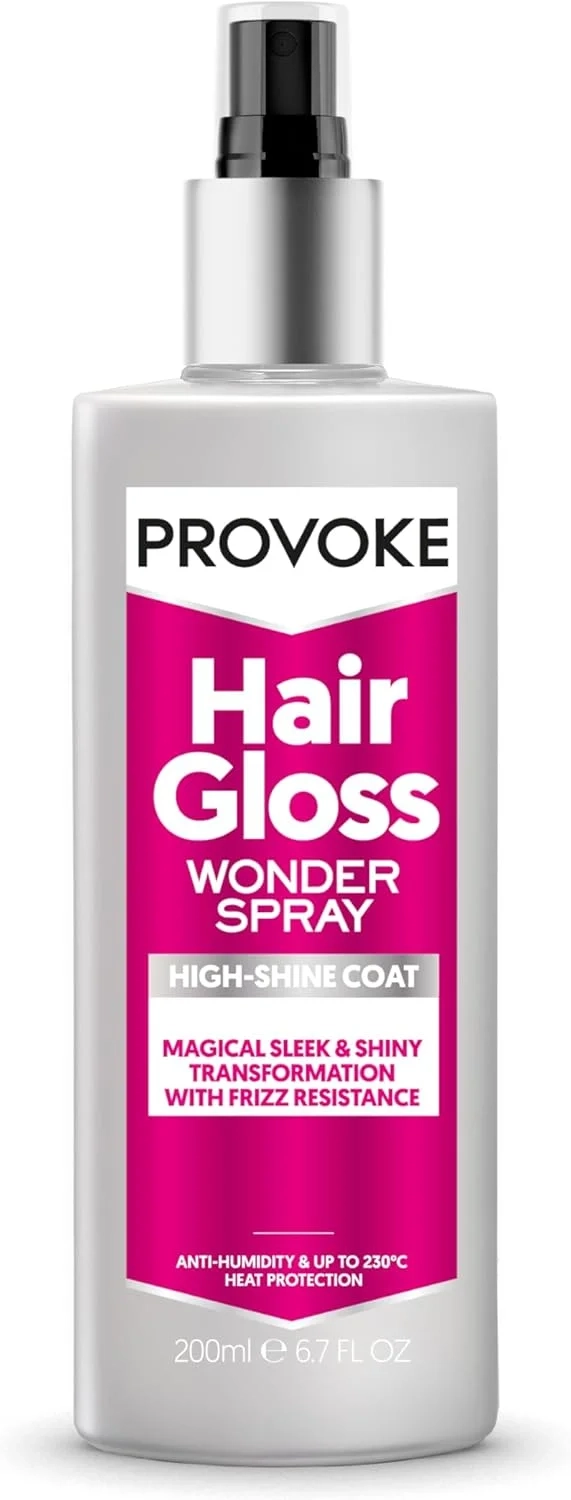 PROVOKE Hair Gloss High-Shine Coat Wonder Spray 200ml, For Shine And Finish, Lasting Gloss And Polish