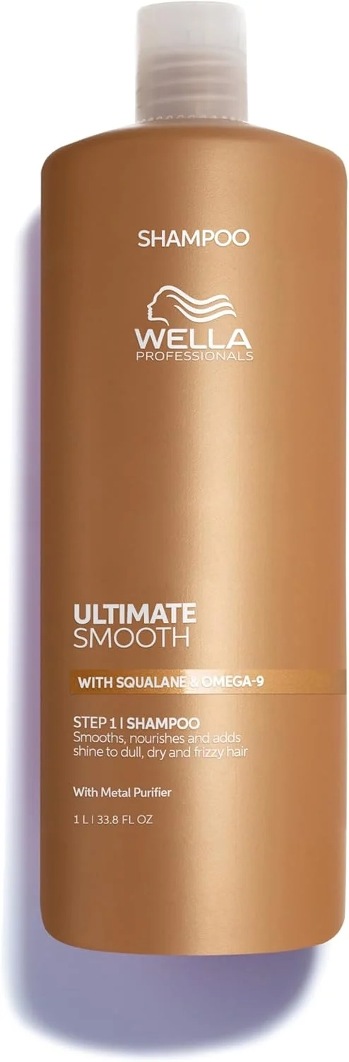 Wella Professionals Ultimate Smooth Shampoo - Nourishing Hair Shampoo With Squalane & Omega 9 - For Dry, Dull & Frizzy Hair (1l)