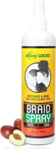 AllDay Locks Braid Spray - Refreshing Hydration for Braids, Dreadlocks, and More, Hydrating Hair Care for Braiding, Moisturizing Spray for Women and Men, Alleviates Itchy & Dry Scalp - 12 oz Bottle