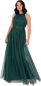 Ladies Maxi Dress with Halter Neck and Belt
