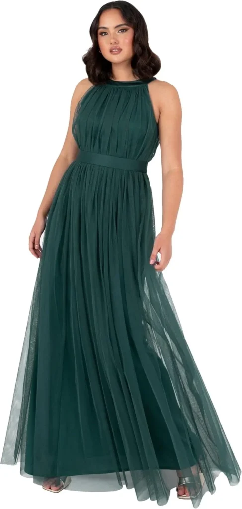 Ladies Maxi Dress with Halter Neck and Belt