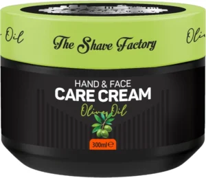 The Shave Factory Hand and Face Cream Olive Oil 300ML - Hydration, Nourishes Dry Skin, Suitable For Daily Use. Fast Absorption, For Hands and Face. Skin Care For Men and For Women