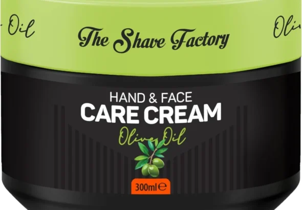 The Shave Factory Hand and Face Cream Olive Oil 300ML - Hydration, Nourishes Dry Skin, Suitable For Daily Use. Fast Absorption, For Hands and Face. Skin Care For Men and For Women