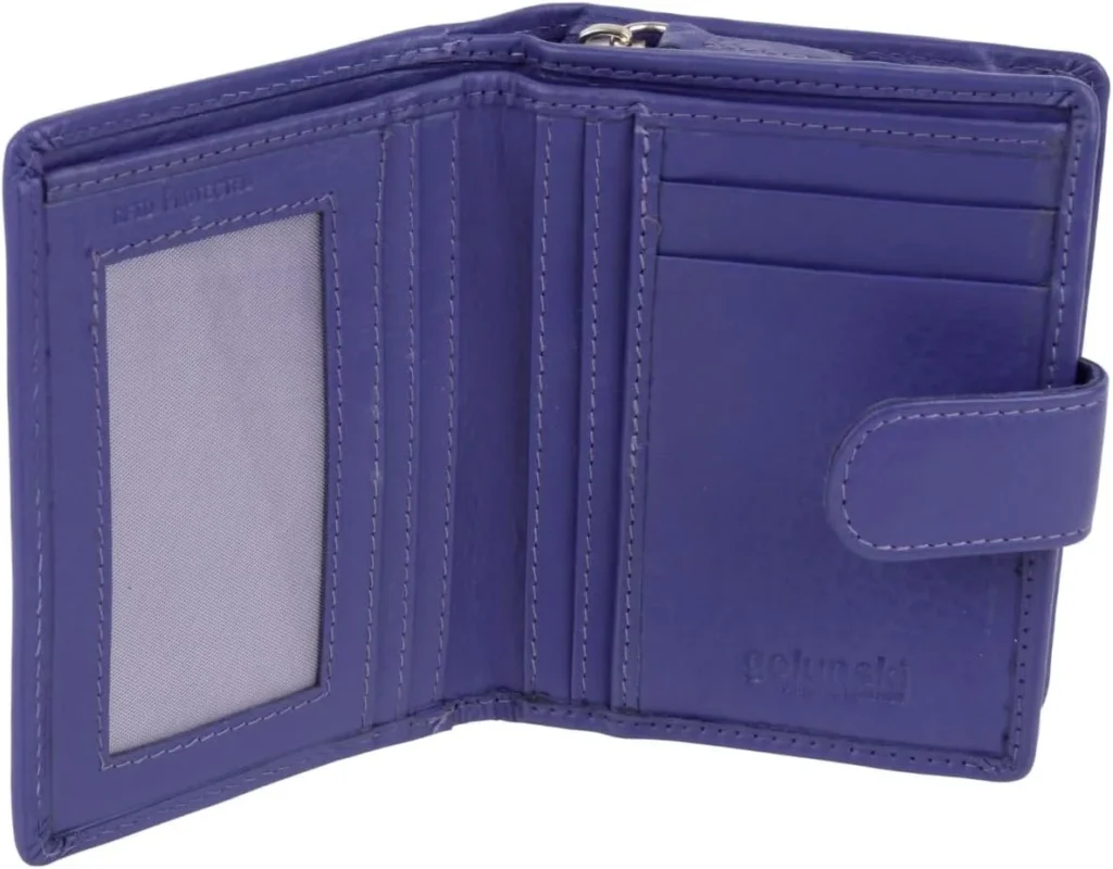 Golunski Leather Compact RFID Purse in Violet