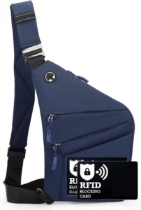 Anti Theft RFID Crossbody Bag with Multiple Pockets, Waterproof