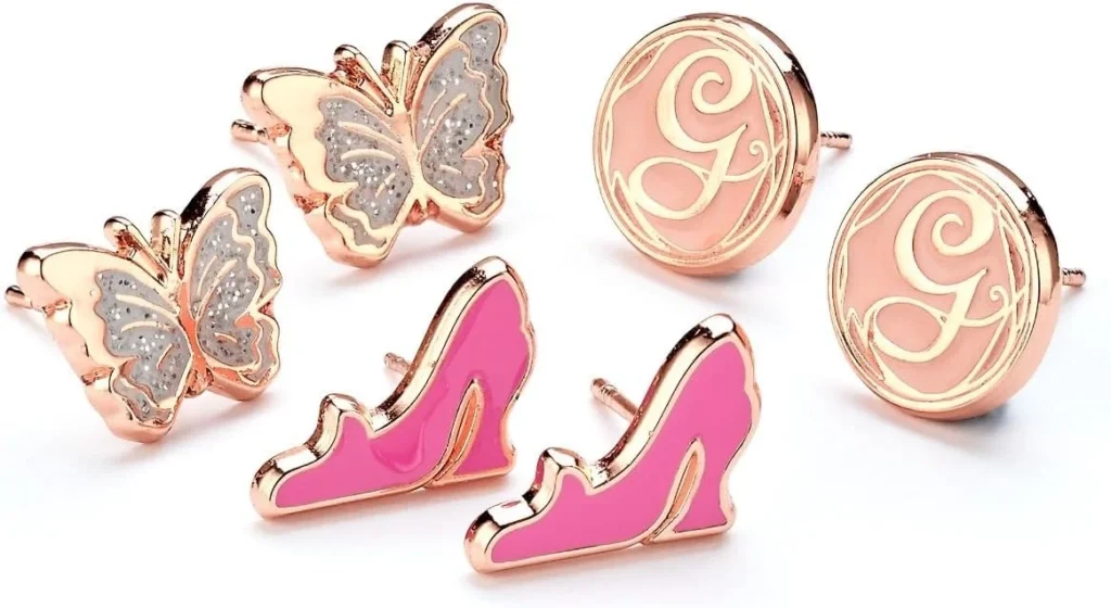 WICKED Glinda Set of 3 Stud Earrings - Butterfly, Glinda's Shoes & Glinda 'G'