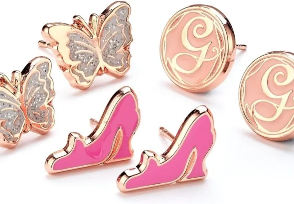 WICKED Glinda Set of 3 Stud Earrings - Butterfly, Glinda's Shoes & Glinda 'G'