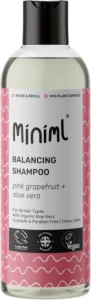 Miniml Natural Hair Shampoo Eco Friendly  500ml Pink Grapefruit & Aloe Vera Men and Womens Sensitive Scalp & Skin Cruelty Free Vegan Shampoo - For Greasy, Curly, Dry and Dandruff Hair
