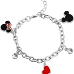 Disney Mickey und Minnie Frauen Armband Silber