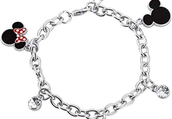 Disney Mickey und Minnie Frauen Armband Silber