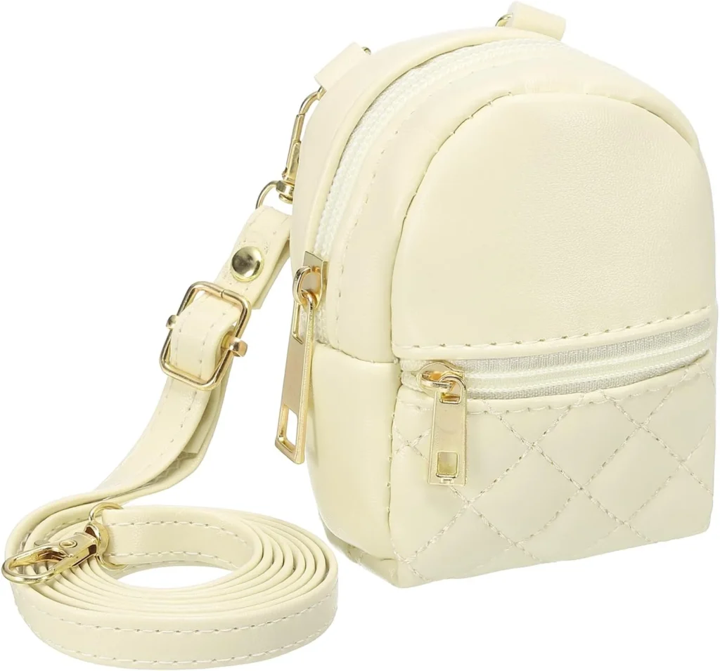 Mini Backpack for Women: PU Leather Cosmetic Bag with Lanyard