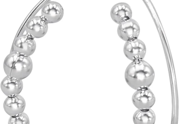 Sterling Silver Ball Climber Earrings for Women
