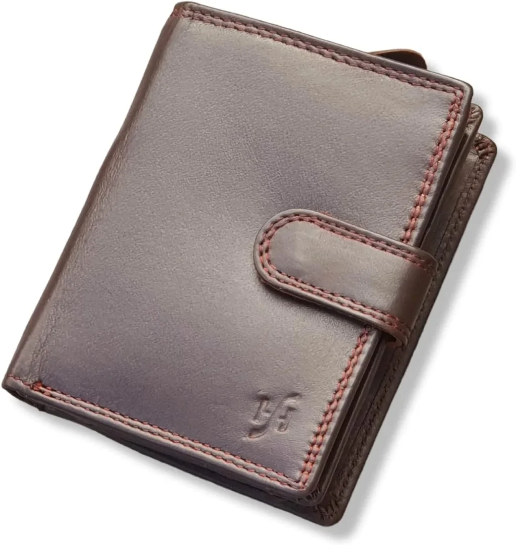 STARHIDE Mens RFID Blocking Soft Real Leather Wallet with Zip Around Coin Pouch 1080
