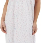 Marlon Womens Maria Nightie  Soft Knitted Jersey Nightdress With Short Sleeves & Button Placket  Pure Cotton or Comfy Easy Care Fabric