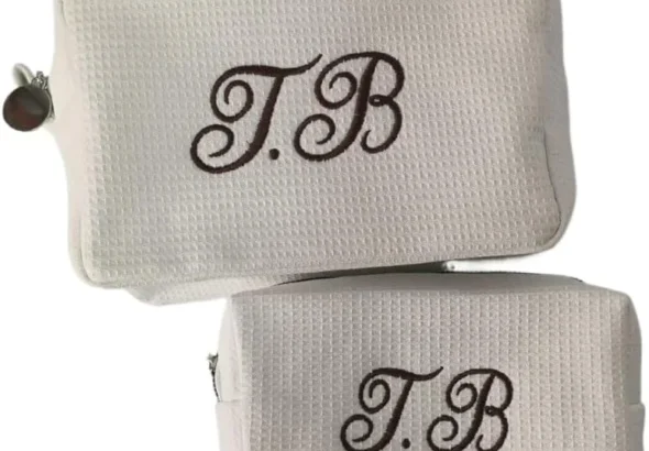 Custom Makeup Bag for Women,Personalized Embroidered Name Toiletry Bag,toiletry Travel,cosmetic Bags,gifts for Teen Girls,pink Accessories, Multicolor, 22X16X9.5cm, Personalized