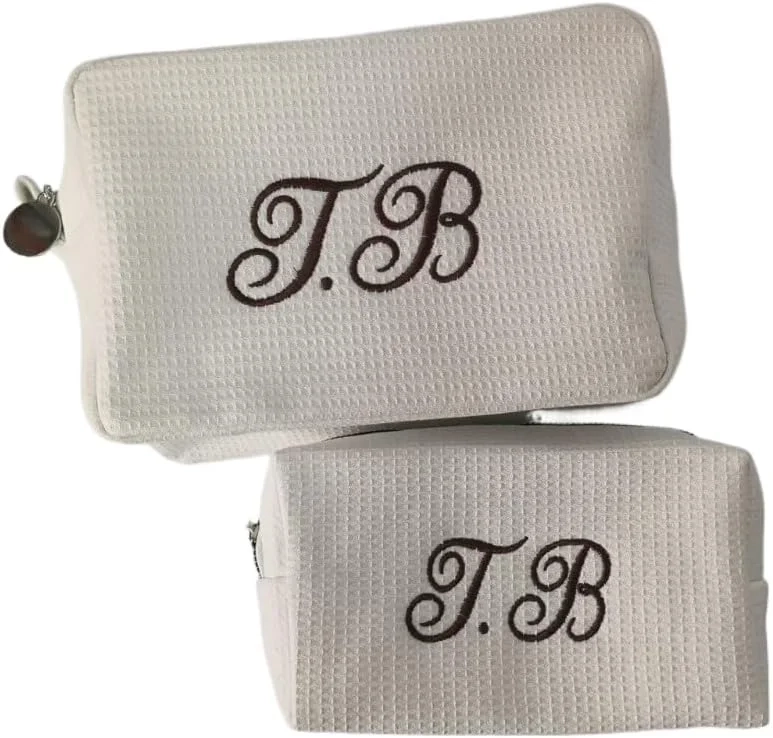 Custom Makeup Bag for Women,Personalized Embroidered Name Toiletry Bag,toiletry Travel,cosmetic Bags,gifts for Teen Girls,pink Accessories, Multicolor, 22X16X9.5cm, Personalized