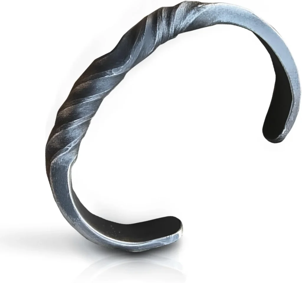 ARTIZANSTORE Twisted Iron Bracelet | Authentic Viking Accessory | LARP Cosplay & Theatrical Use | Iron Health Benefits | Durable Handcrafted Design | 5.67 x 3.74 x 1.34 Inches