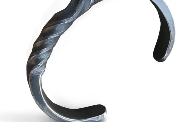 ARTIZANSTORE Twisted Iron Bracelet | Authentic Viking Accessory | LARP Cosplay & Theatrical Use | Iron Health Benefits | Durable Handcrafted Design | 5.67 x 3.74 x 1.34 Inches