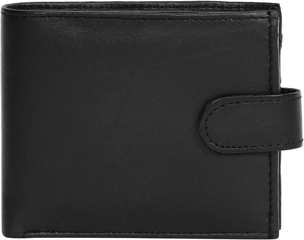 Mens RFID Blocking Genuine Leather Zip Around Wallet