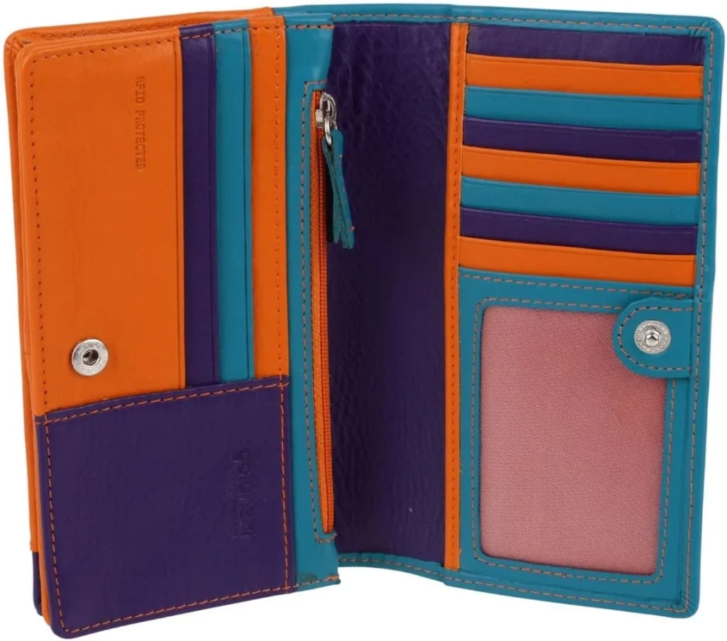 Leather Ladies Purse Wallet with RFID Protection