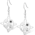 Witches Knot Earrings Ladybug Four Leaf Clover Horseshoe Hamsa Pendant Celtic Knot Dangle Earrings Lucky Charm Protection Witchcraft Pagan Irish Jewelry for Women