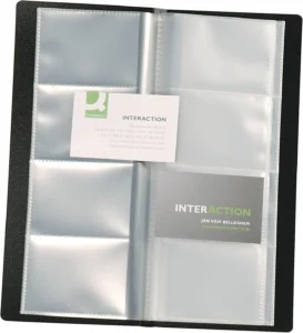 Q-Connect Polypropylene Name Business Card Holder 160 Card Black