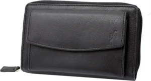 STARHIDE Women RFID Blocking Real Leather Full Zip Around Purse 5520