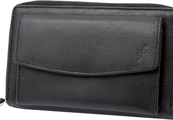 STARHIDE Women RFID Blocking Real Leather Full Zip Around Purse 5520