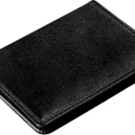 Ultra Slim RFID Blocking Leather Card Holder  Minimalist Mens Credit Card Case with 8 Slots, Secure Popper Closure, Gift-Boxed | Compact Genuine Leather Wallet 4022 (Black)