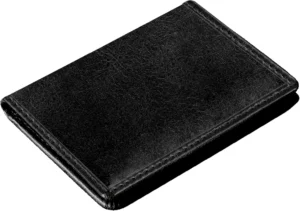 Ultra Slim RFID Blocking Leather Card Holder  Minimalist Mens Credit Card Case with 8 Slots, Secure Popper Closure, Gift-Boxed | Compact Genuine Leather Wallet 4022 (Black)