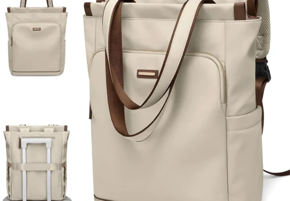 GOLF SUPAGS Convertible Computers Backpack for Women Casual Daypack Notebook Tote Bag for Work College Travel Leisure (Apricot)