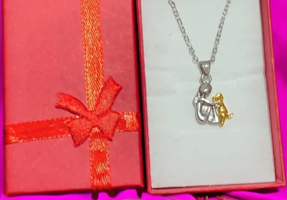 Hugging Dog Necklace Pendant