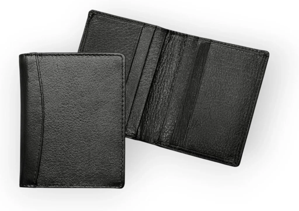 RAS Black Slim RFID Blocking Card Holder Wallet  Genuine Nappa Leather Minimalist Front Pocket Card Case with Note Pocket  Ultra Slim Design Holds 6 Cards & Cash