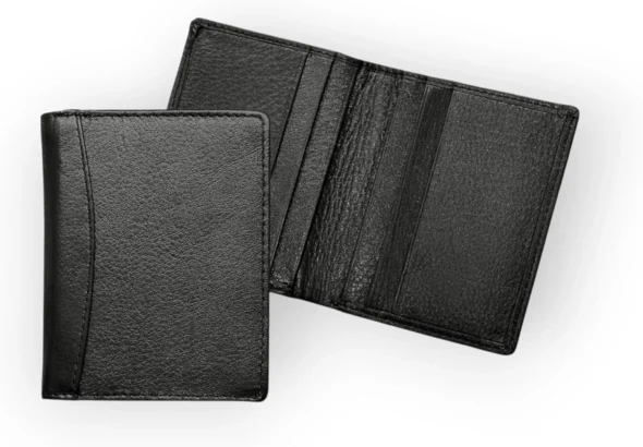 RAS Black Slim RFID Blocking Card Holder Wallet  Genuine Nappa Leather Minimalist Front Pocket Card Case with Note Pocket  Ultra Slim Design Holds 6 Cards & Cash