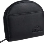 Unisex Zip-Around Coin Purse with Credit Card Slot - Black