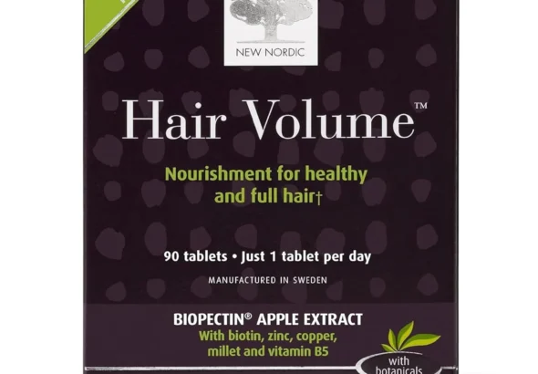 New Nordic Hair Volume 90 Tablets - Clinically Proven Growth Vitamins - Biotin, Zinc & Apple - for Women & Men