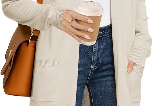 GRACE KARIN Women's 2025 Trendy Long Cardigans Sweater Lightweight Open Front Long Sleeve Maxi Duster Coats with Pockets