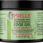 Mielle Rosemary & Mint Edge Control Gel - Strong Hold Hair & Edge Gel for Women & Men - Infused with Biotin, Coconut & Babassu Oil to Encourage Longer, Healthier Hair, 57 ml (Pack of 1)