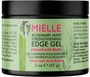 Mielle Rosemary & Mint Edge Control Gel - Strong Hold Hair & Edge Gel for Women & Men - Infused with Biotin, Coconut & Babassu Oil to Encourage Longer, Healthier Hair, 57 ml (Pack of 1)